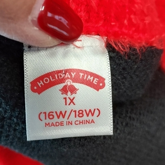 Holiday Time women's ugly Llama sweater 1X embellished tassels,sequel, bells - Picture 2 of 16